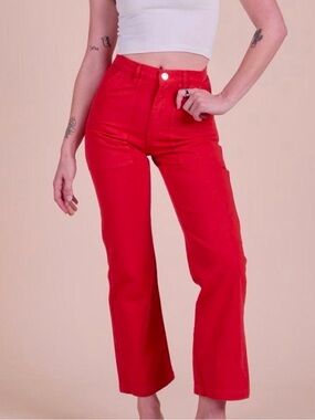 Big Bud Press High-Rise Red Western Pants - Mustang Red Jeans